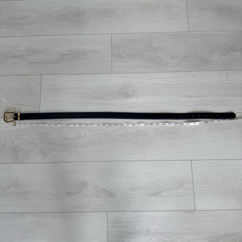 Vintage Navy Blue Capezio Leather Belt w Gold Tone Buckle - Picture 4 of 4